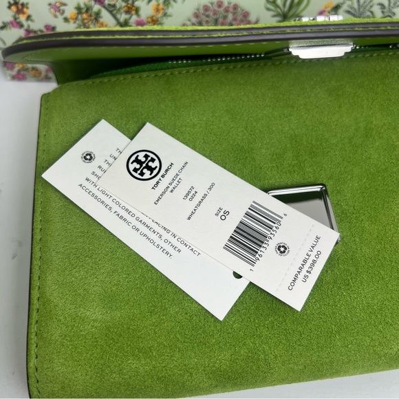 NWT Tory Burch Suede Chain Wallet - Picture 9 of 14